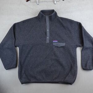 Vintage Gap Arctic Light Fleece Jacket Mens Size XL 1/2 Snap T Gray Pockets